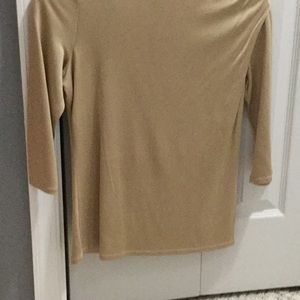 Silky shirt matches leopard skirt 3/4 sleeve